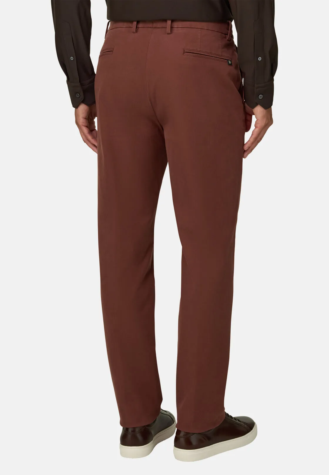Boggi, Pantaloni In Cotone Tencel Elasticizzato, Uomo, Rouge, Taglia: 32 - immagine 5