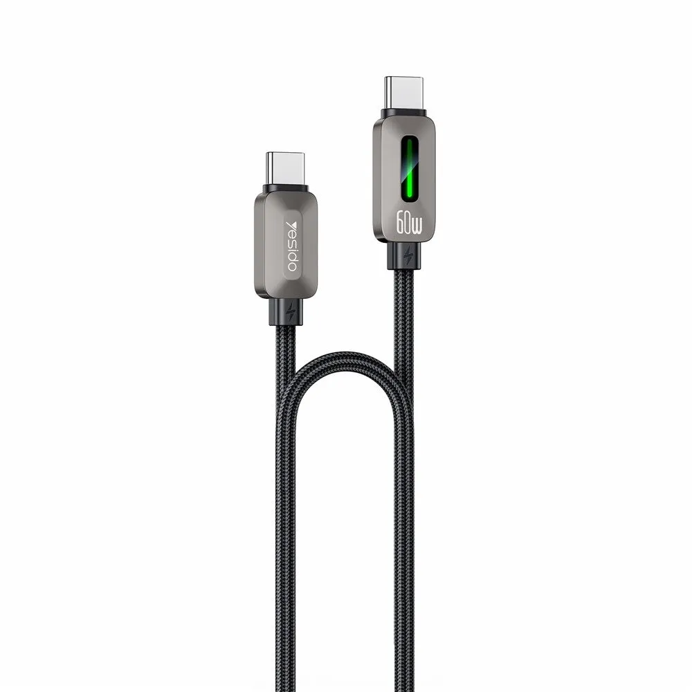 Cavo Dati e Ricarica USB-C - USB-C Yesido CA198, 60W, 1,2m, Nero - immagine 1