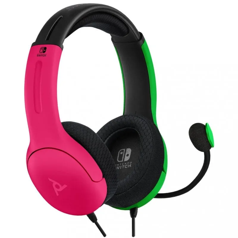 Cuffie da gioco PDP LVL40 con cavo rosa/verde - immagine 1