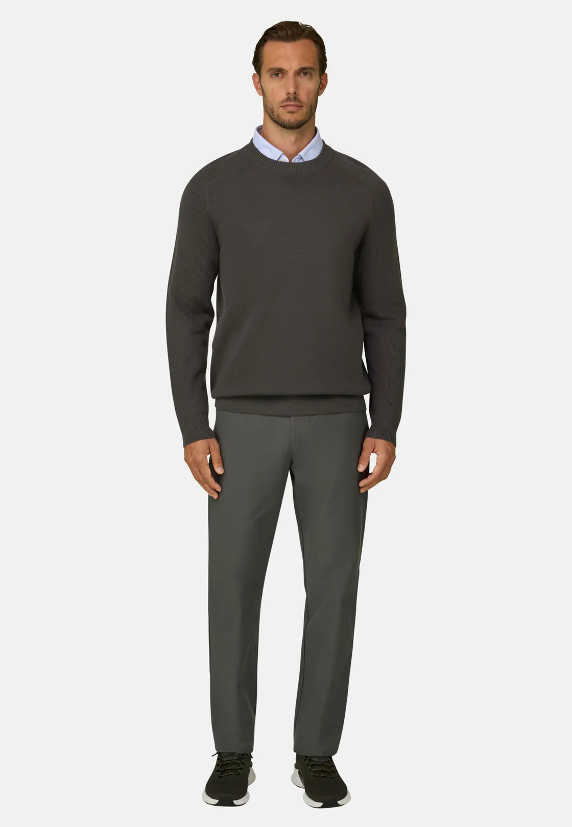 Boggi, Girocollo In Misto Lana Merino Wooltech, Uomo, Militare, Taglia: XL - immagine 2