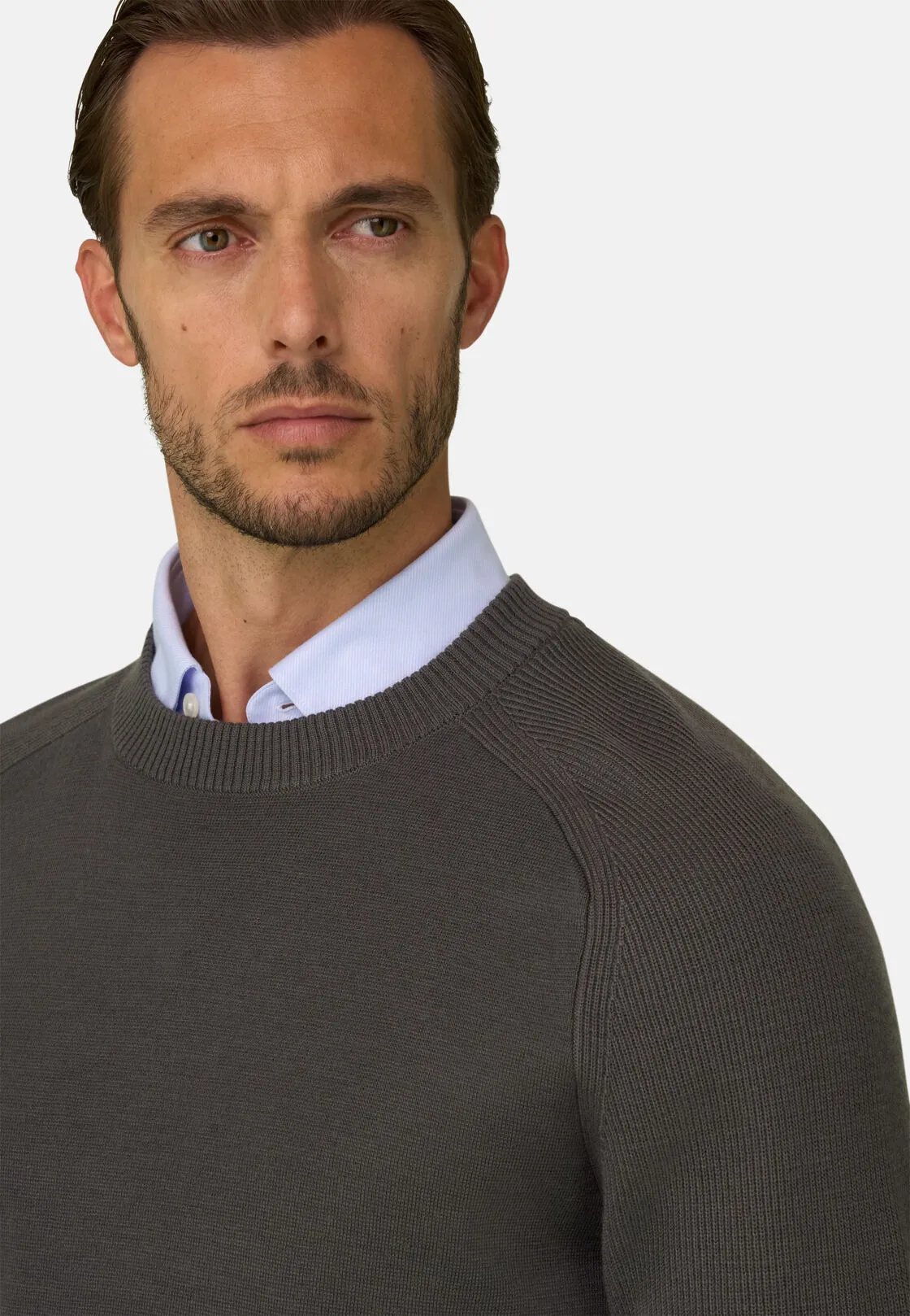 Boggi, Girocollo In Misto Lana Merino Wooltech, Uomo, Militare, Taglia: XXL - immagine 3