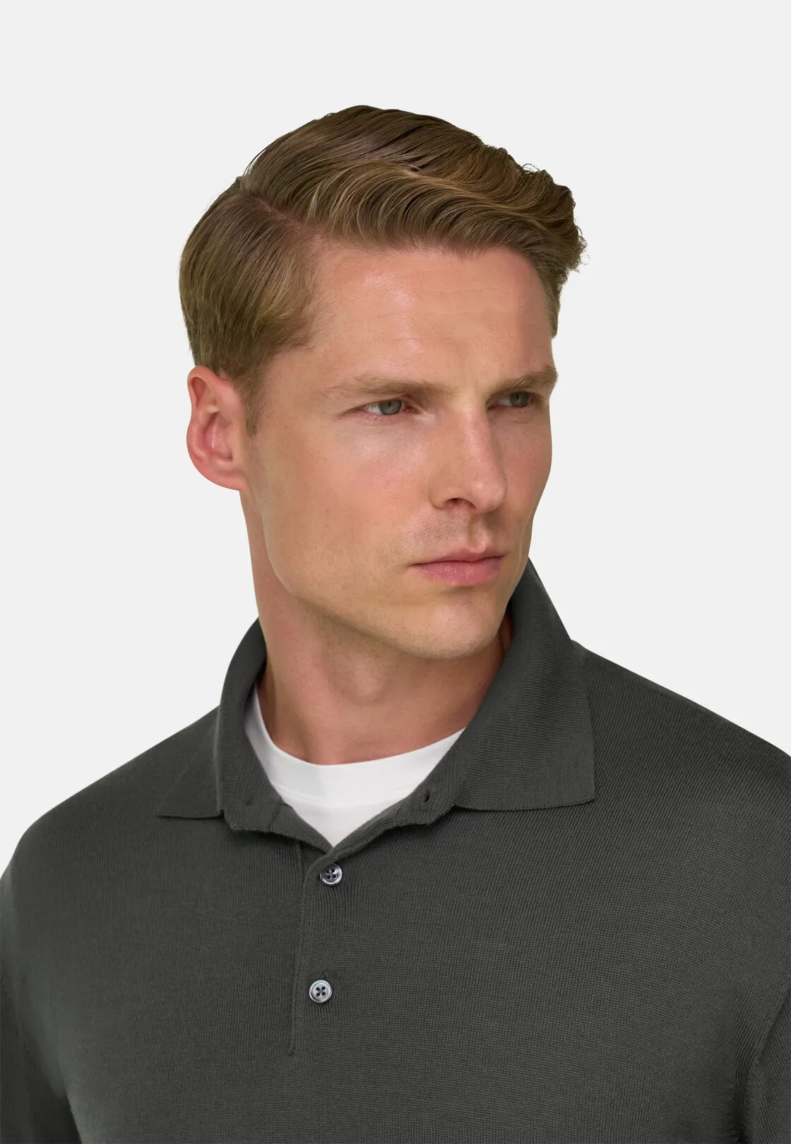 Boggi, Polo Di Maglia In Merino Extrafine, Uomo, Militare, Taglia: S - immagine 3