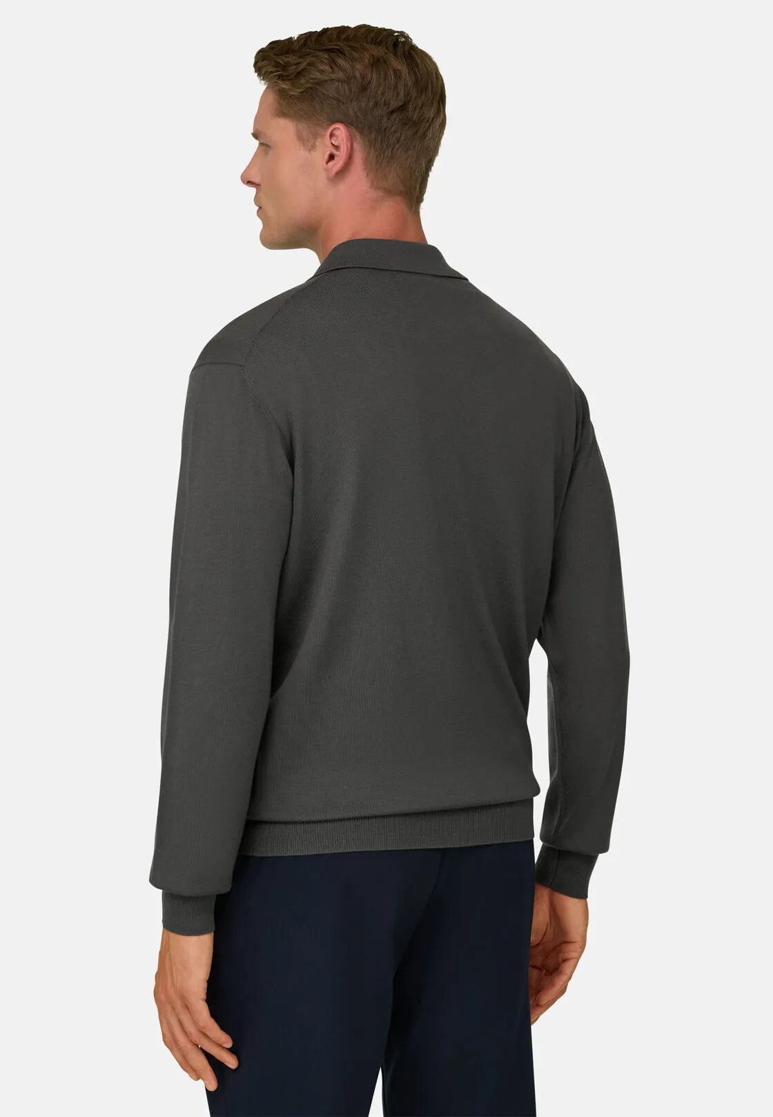 Boggi, Polo Di Maglia In Merino Extrafine, Uomo, Militare, Taglia: XL - immagine 4