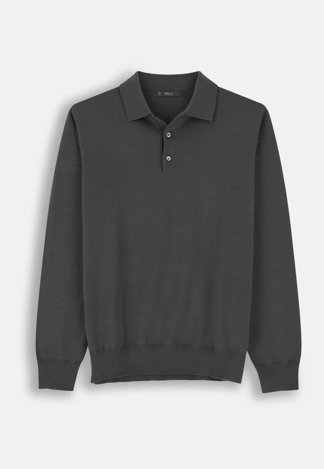 Boggi, Polo Di Maglia In Merino Extrafine, Uomo, Militare, Taglia: XL - immagine 5
