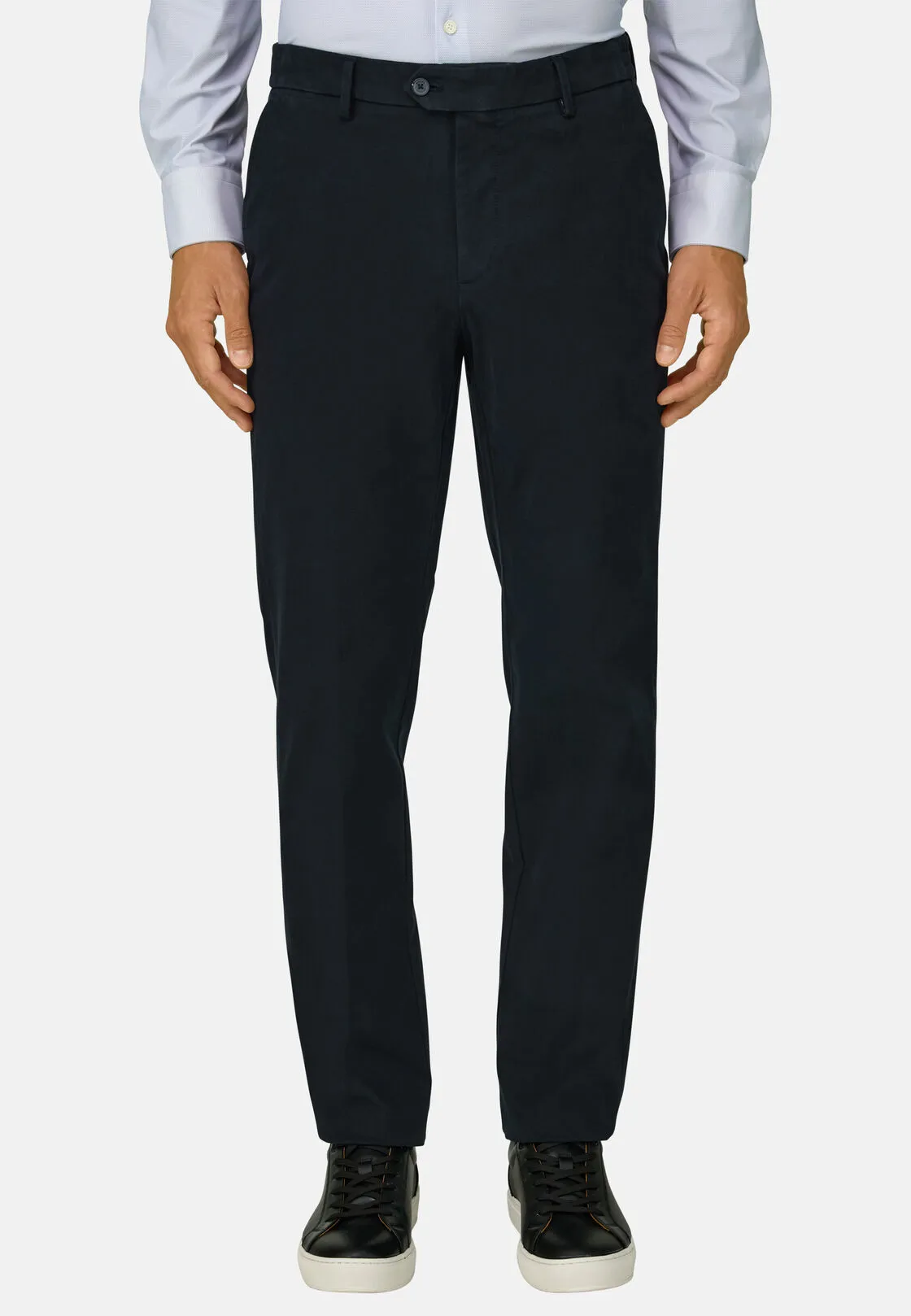 Boggi, Pantaloni In Cotone Tencel Elasticizzato, Uomo, Navy, Taglia: 30 - immagine 1