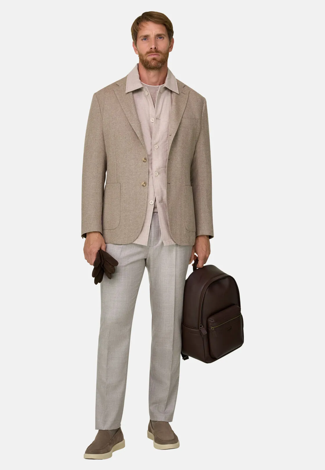 Boggi, Giacca Resca In Lana Cashmere, Uomo, Taupe, Taglia: 46 - immagine 2