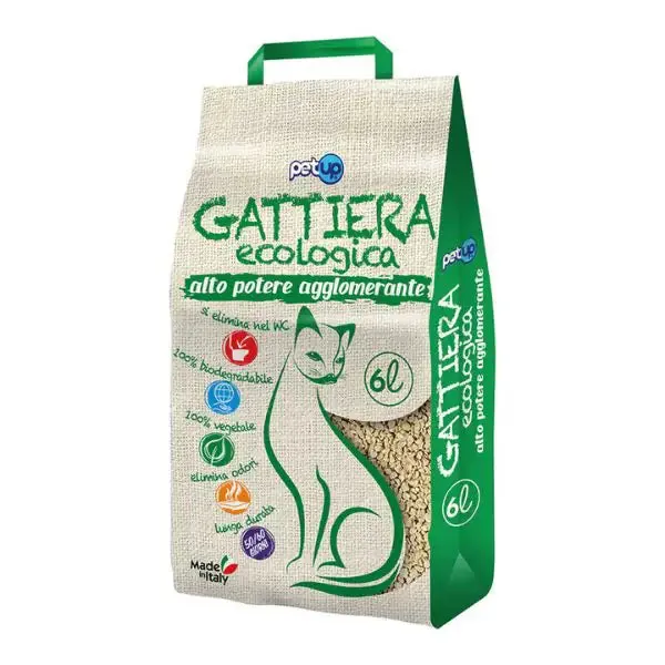 Lettiera ecologica agglomerante inodore Gattiera PetUp 6 litri (3,2 kg) - Lettiera agglomerante - immagine 1