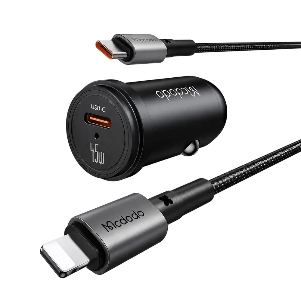 Caricatore Auto Con Cavo USB-C Mcdodo CC-7495, 45W, 3A, 1 x USB-C, Nero - immagine 1