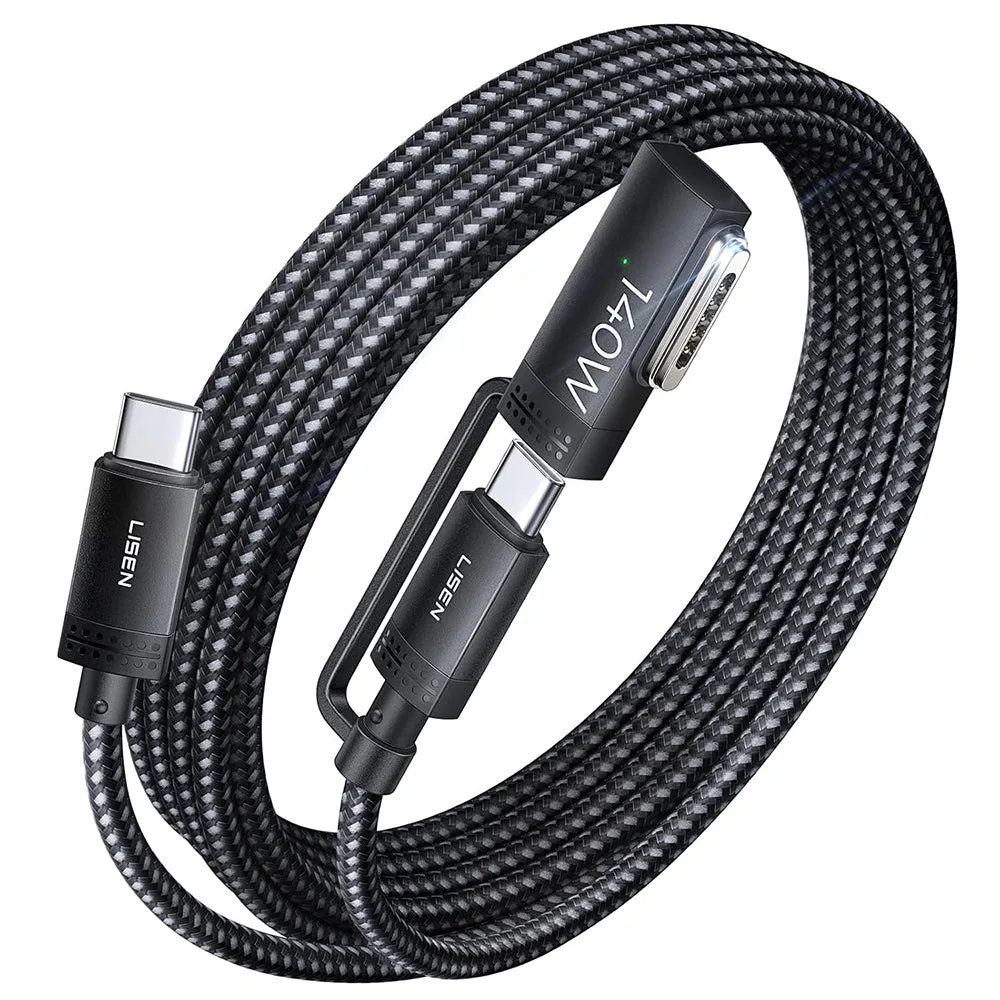 Cavo di ricarica USB-C - USB-C / MagSafe 3 Lisen, 140W, 2m, Grigio YL0124070021 - immagine 1