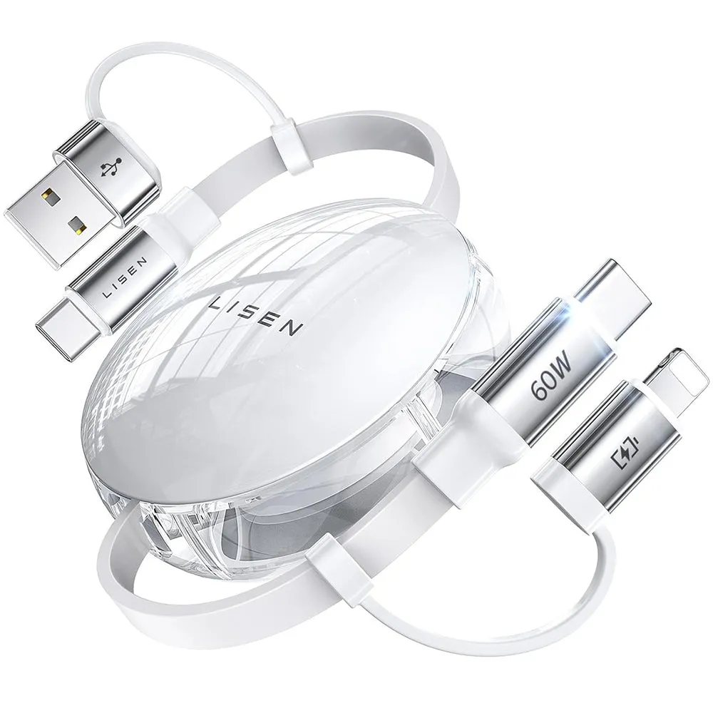 Cavo dati e ricarica USB-C / USB-A - USB-C / Lightning Lisen, 60W, 1m, Bianco YL0123030001 - immagine 1