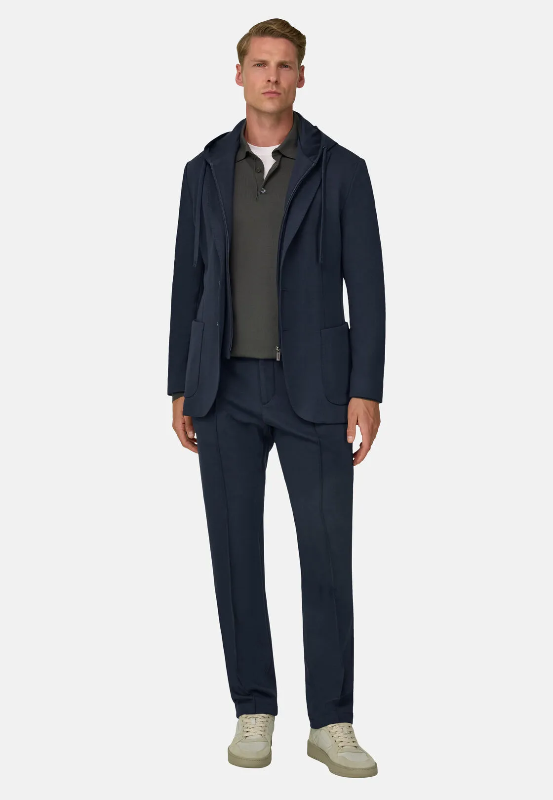Boggi, Giacca Felpa Madison In Misto Cotone B Jersey, Uomo, Navy, Taglia: 46 - immagine 2