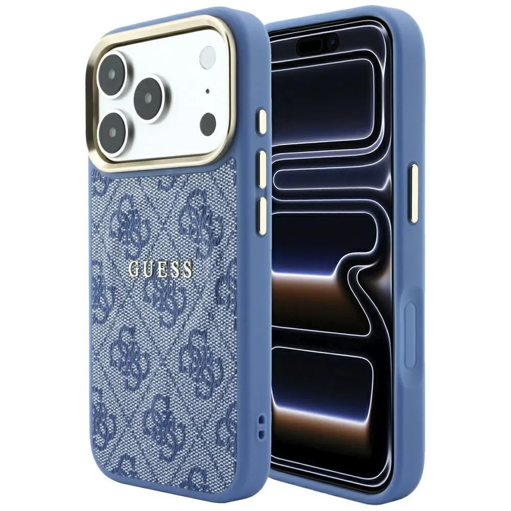 Custodia MagSafe per Apple iPhone 18 Pro / 17 Pro, Guess, 4G Embossed Classic, Blu - immagine 1