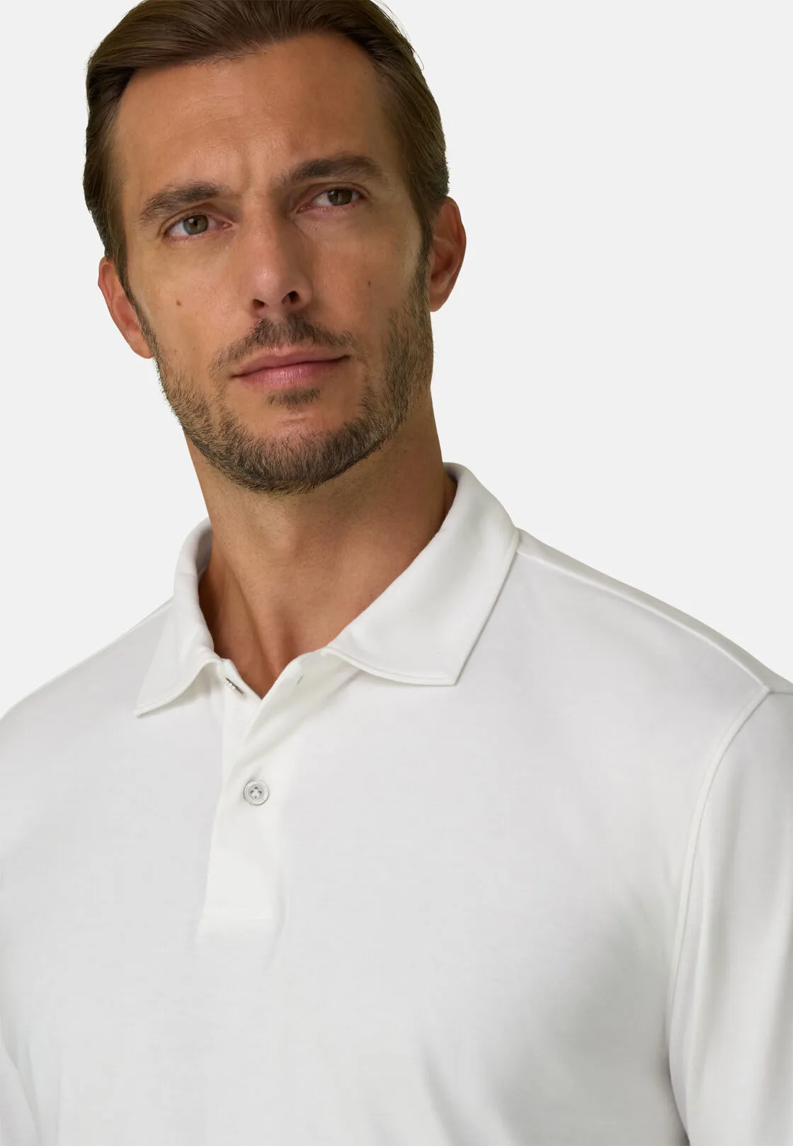 Boggi, Polo In Jersey Misto Cotone S. Cafè®, Uomo, Bianco, Taglia: L - immagine 3