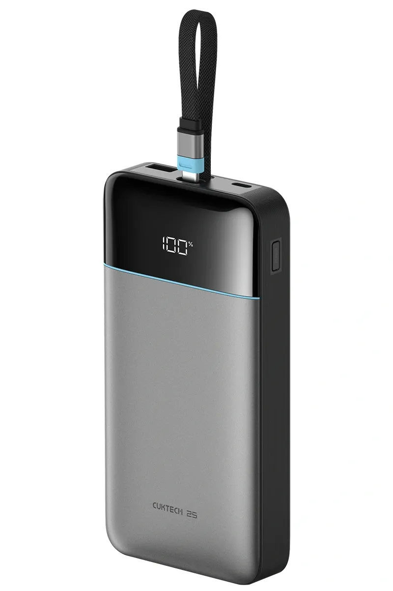 Batteria Esterna Cuktech LPB252N, 25000mAh, 120W, QC + PD, 1 x USB-A - 2 x USB-C, Grigio - immagine 1
