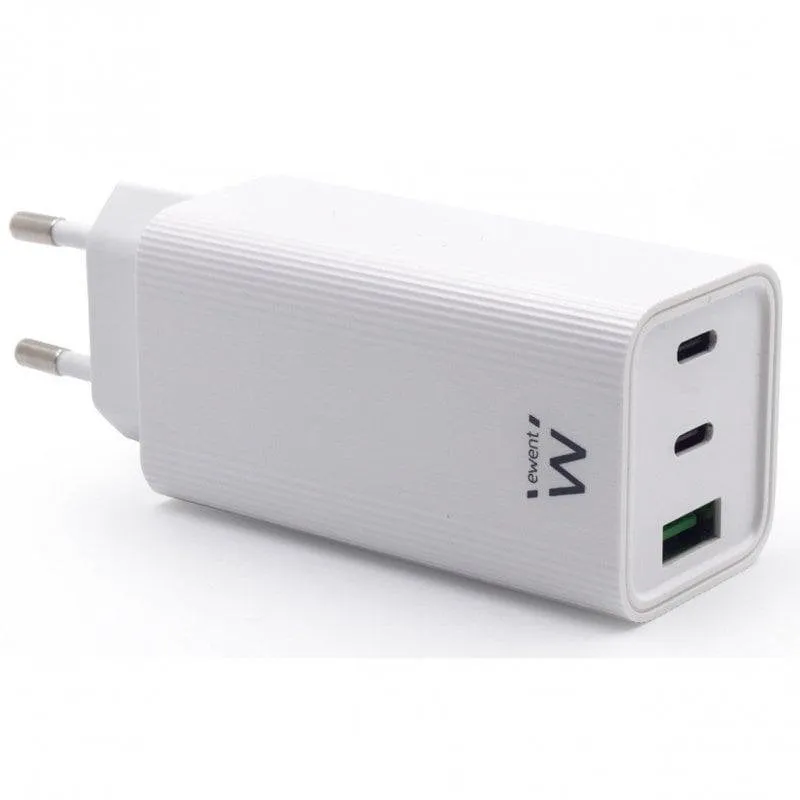 Caricatore Ewent EW1323 USB-C/USB-A 65W GaN Quick Charge 3.0 Compatto - immagine 1