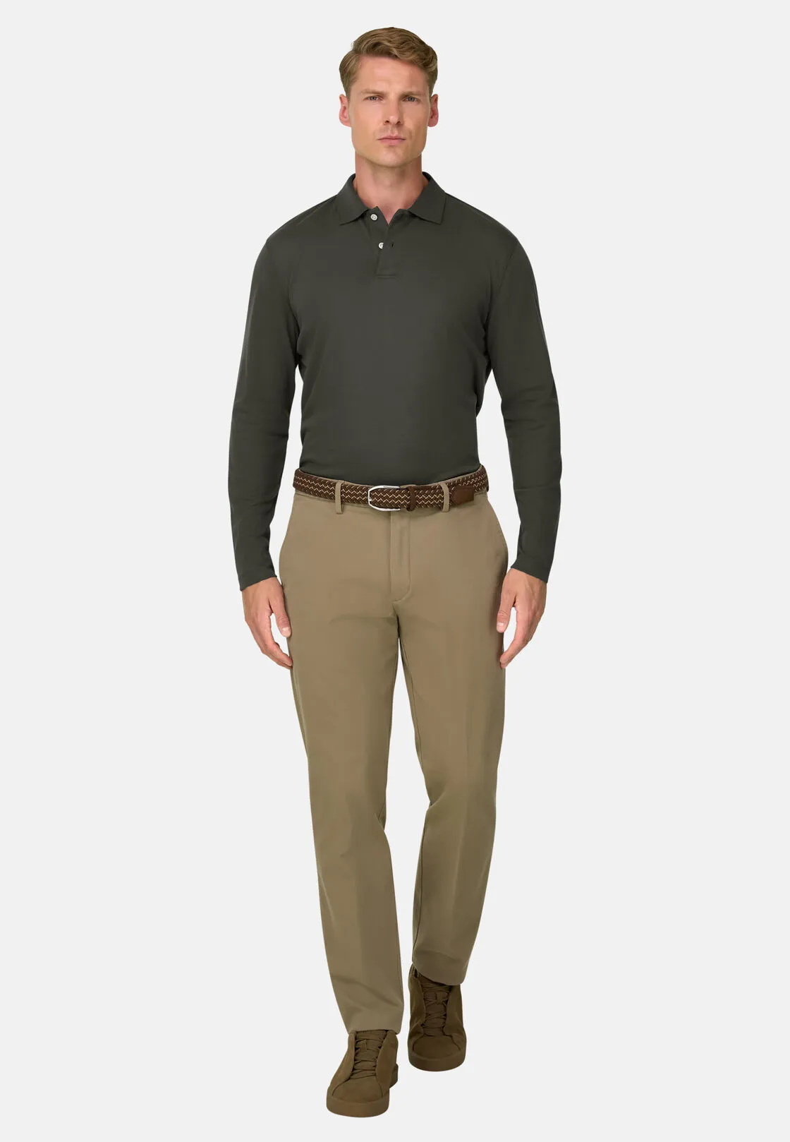 Boggi, Polo In Jersey Misto Cotone S. Cafè®, Uomo, Militare, Taglia: M - immagine 2