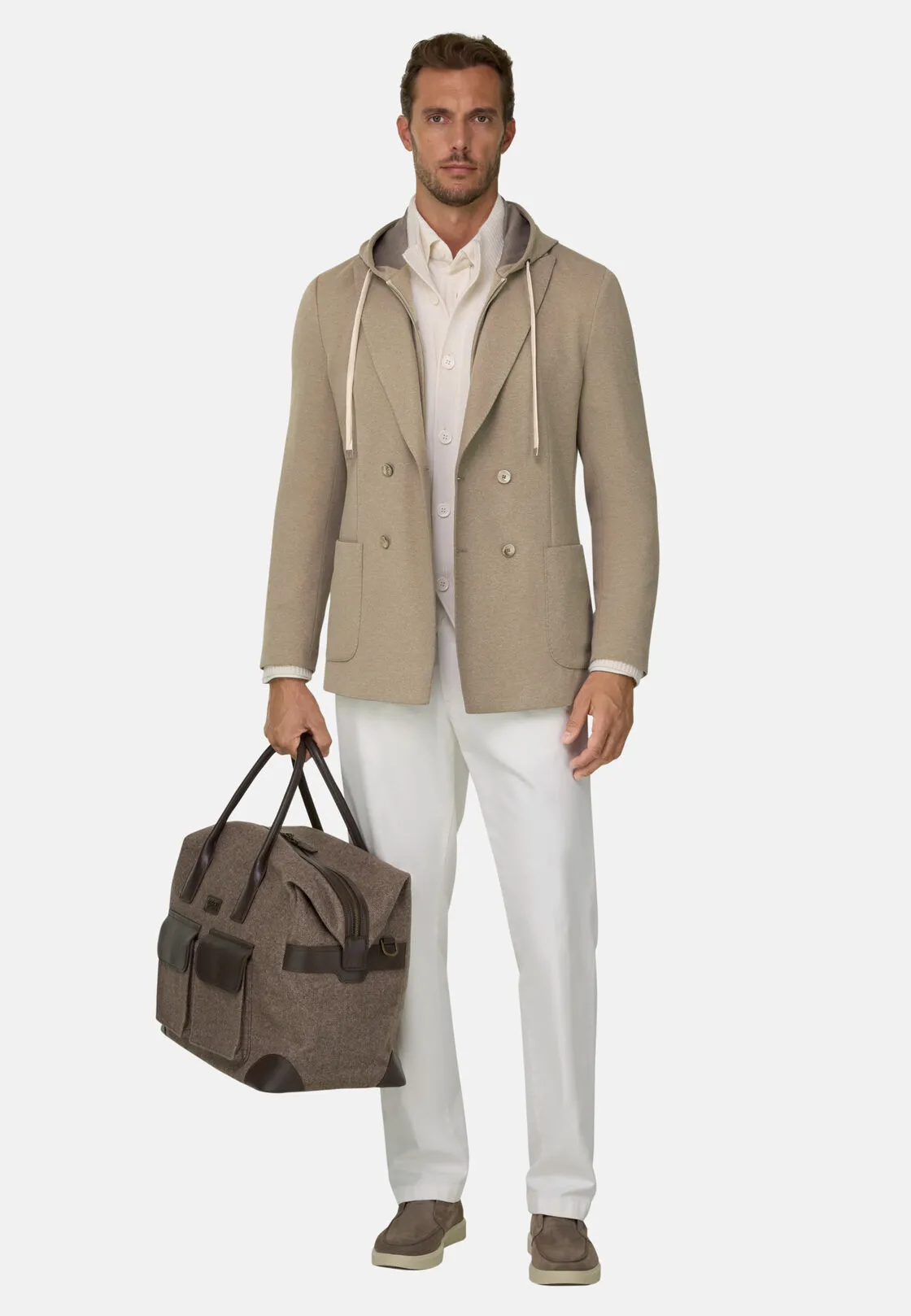 Boggi, Giacca Felpa Columbus In Misto Cotone B Jersey, Uomo, Taupe, Taglia: 46 - immagine 2
