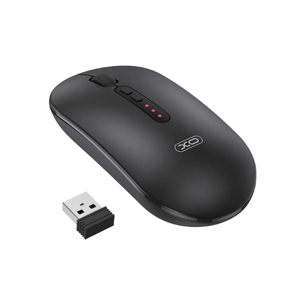 Mouse Wireless XO Design M13 Silent Tri-mode, 1600DPI, BT / Wi-Fi, Nero - immagine 1