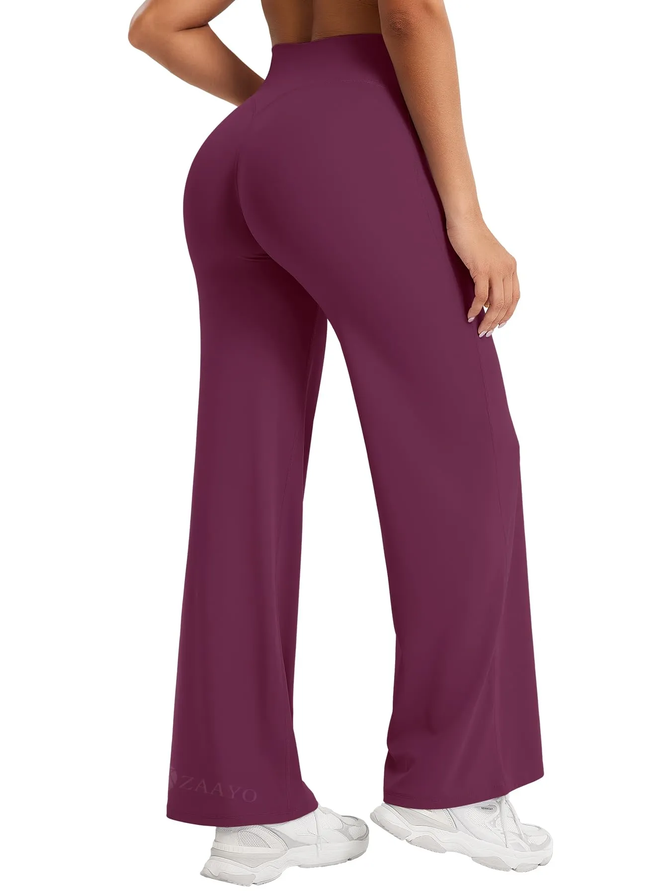 ZAAYO Leggings senza cuciture da donna a vita alta, leggings dritti a zampa larga, leggings da yoga, leggings sportivi, leggings da palestra, pantaloni da yoga da donna - Regular/Lungo/Extra lungo, XS - immagine 2