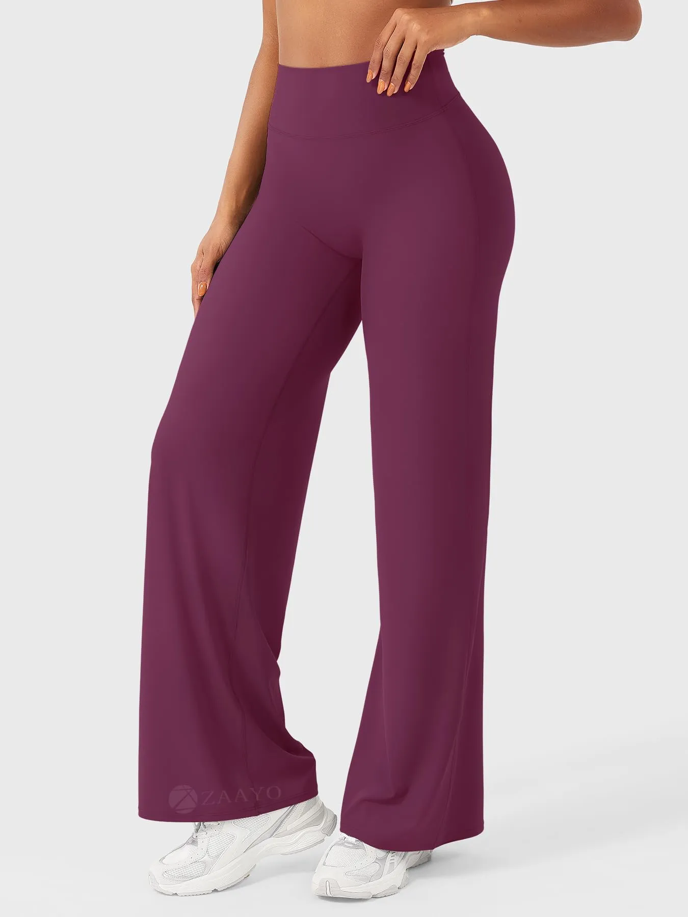 ZAAYO Leggings senza cuciture da donna a vita alta, leggings dritti a zampa larga, leggings da yoga, leggings sportivi, leggings da palestra, pantaloni da yoga da donna - Regular/Lungo/Extra lungo, XS - immagine 4