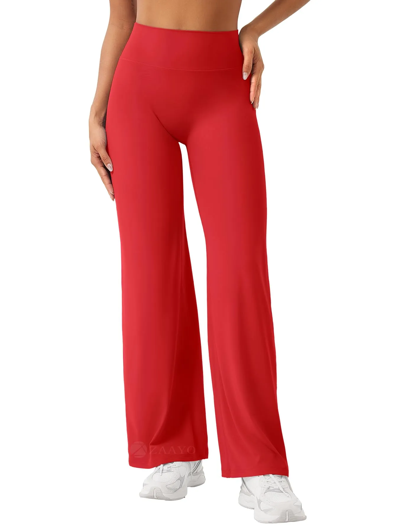ZAAYO Leggings senza cuciture da donna a vita alta, leggings dritti a palloncino, leggings da yoga, pantaloni sportivi da yoga, leggings da palestra da donna, pantaloni a zampa di elefante - regolari - immagine 1