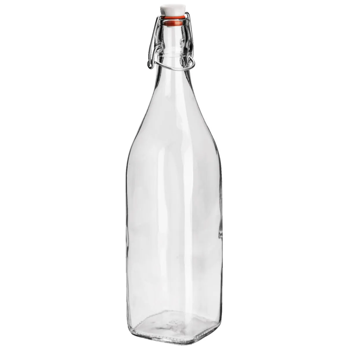 6x Bormioli Rocco Bottiglia a chiusura ermetica Swing; 1100 ml, 7.5x7.5x32 cm (LxLxH); trasparente; quadrata; 6 pz. / Pacco - immagine 1