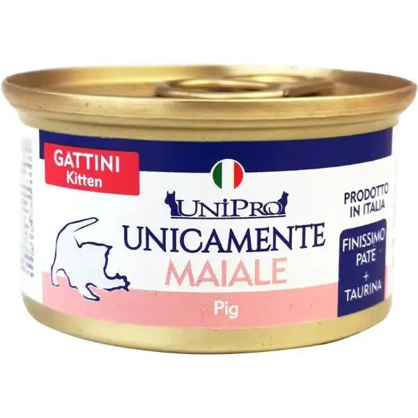 Unipro Unicamente Cat Kitten 85 gr Maiale - confezione da 24 pezzi - immagine 1