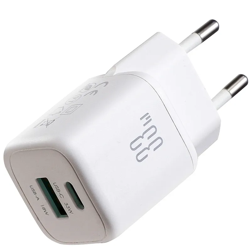 Caricatore da Rete con Cavo USB-C Joyroom JR-TG7, 33W, 3A, 1 x USB-A - 1 x USB-C, Bianco - immagine 1