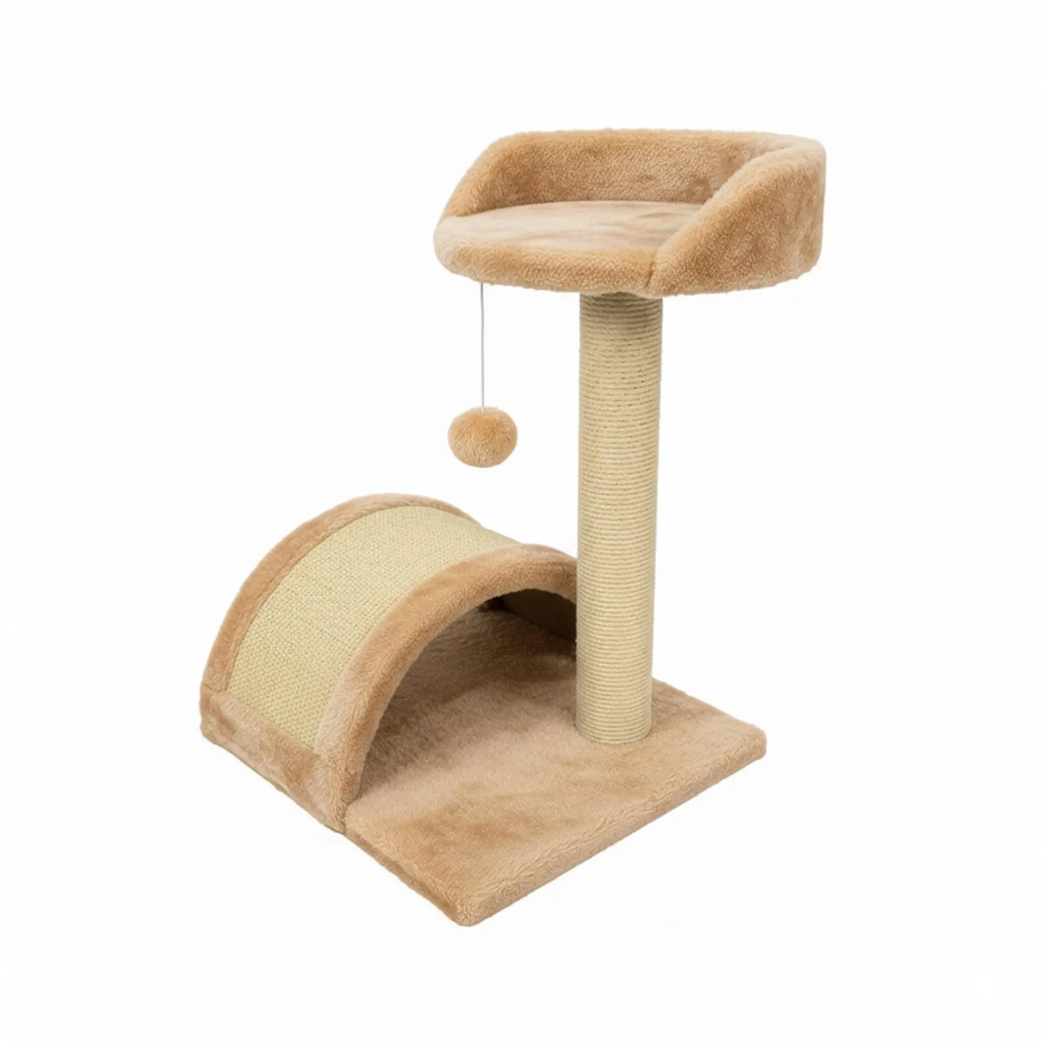 Avilia Tiragraffi Gatti Piccoli 50 cm, Arco in Sisal e Pallina, Beige - immagine 1