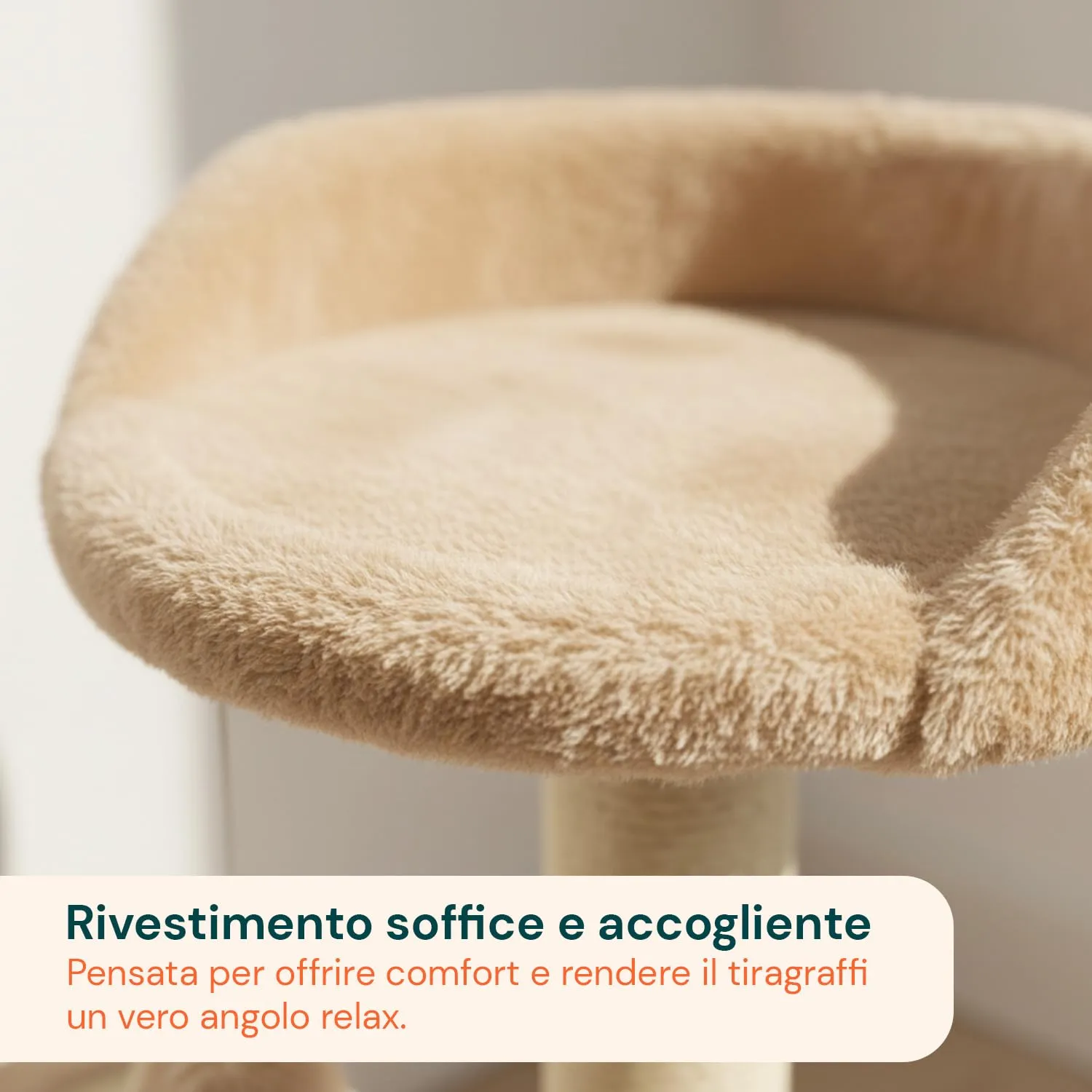 Avilia Tiragraffi Gatti Piccoli 50 cm, Arco in Sisal e Pallina, Beige - immagine 2