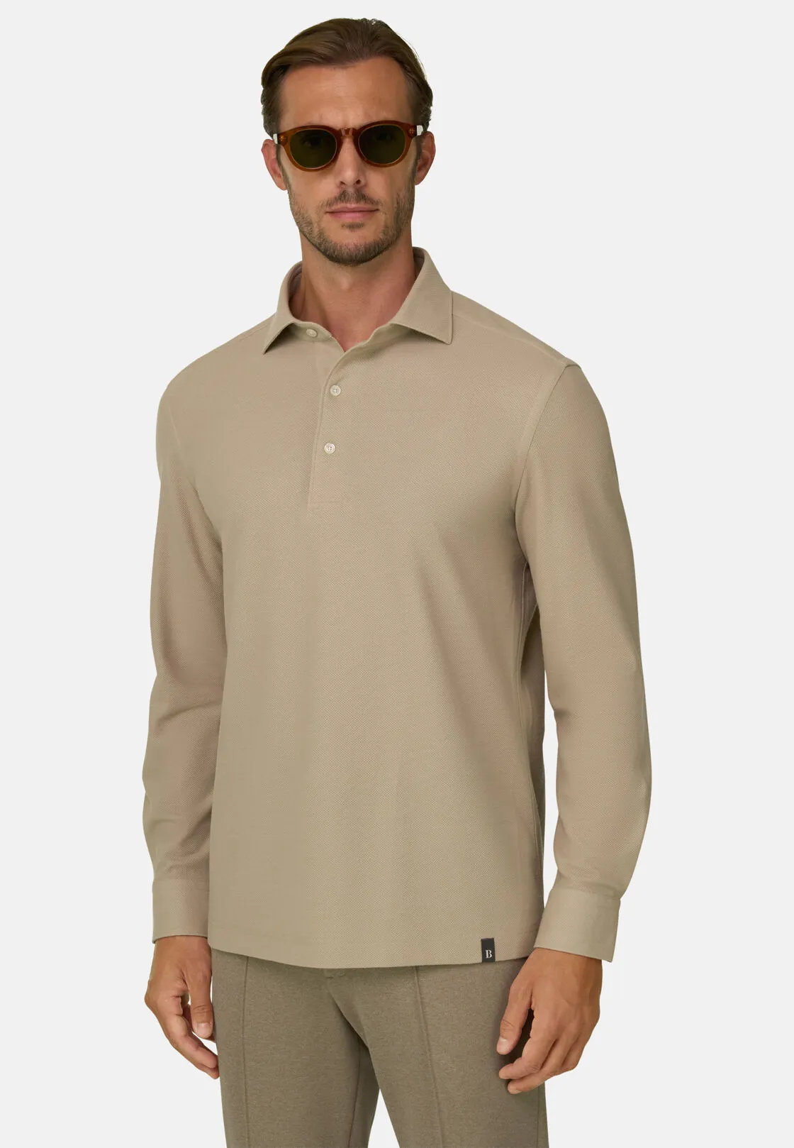Boggi, Sakura | Polo In Jersey Giapponese, Uomo, Beige, Taglia: L - immagine 1