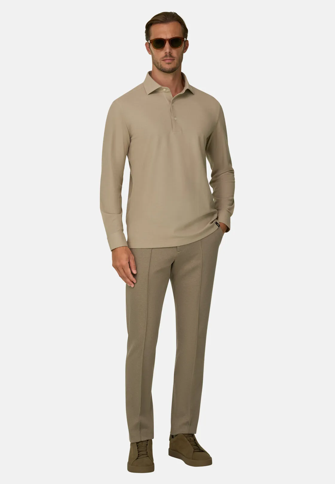 Boggi, Sakura | Polo In Jersey Giapponese, Uomo, Beige, Taglia: M - immagine 2