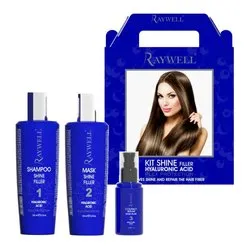 Shampoo capelli Raywell kit shine filler set maschera siero150 ml + 150 ml + 80 ml - immagine 1