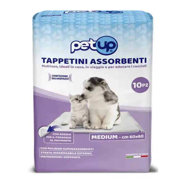 Tappetini assorbenti multiuso per animali domestici PetUp 10 pezzi 60x60 cm - immagine 1