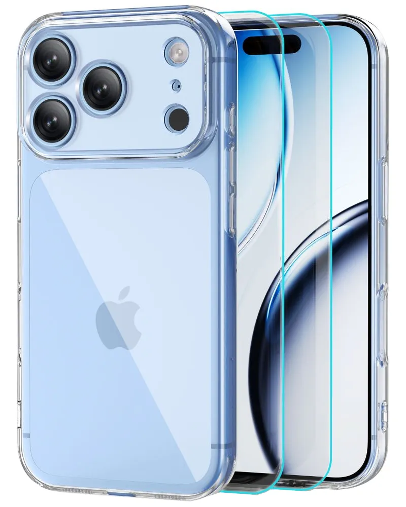 Custodia per Apple iPhone 18 Pro / 17 Pro, Tech-Protect, Flexair con protezione per schermo, Trasparente - immagine 1