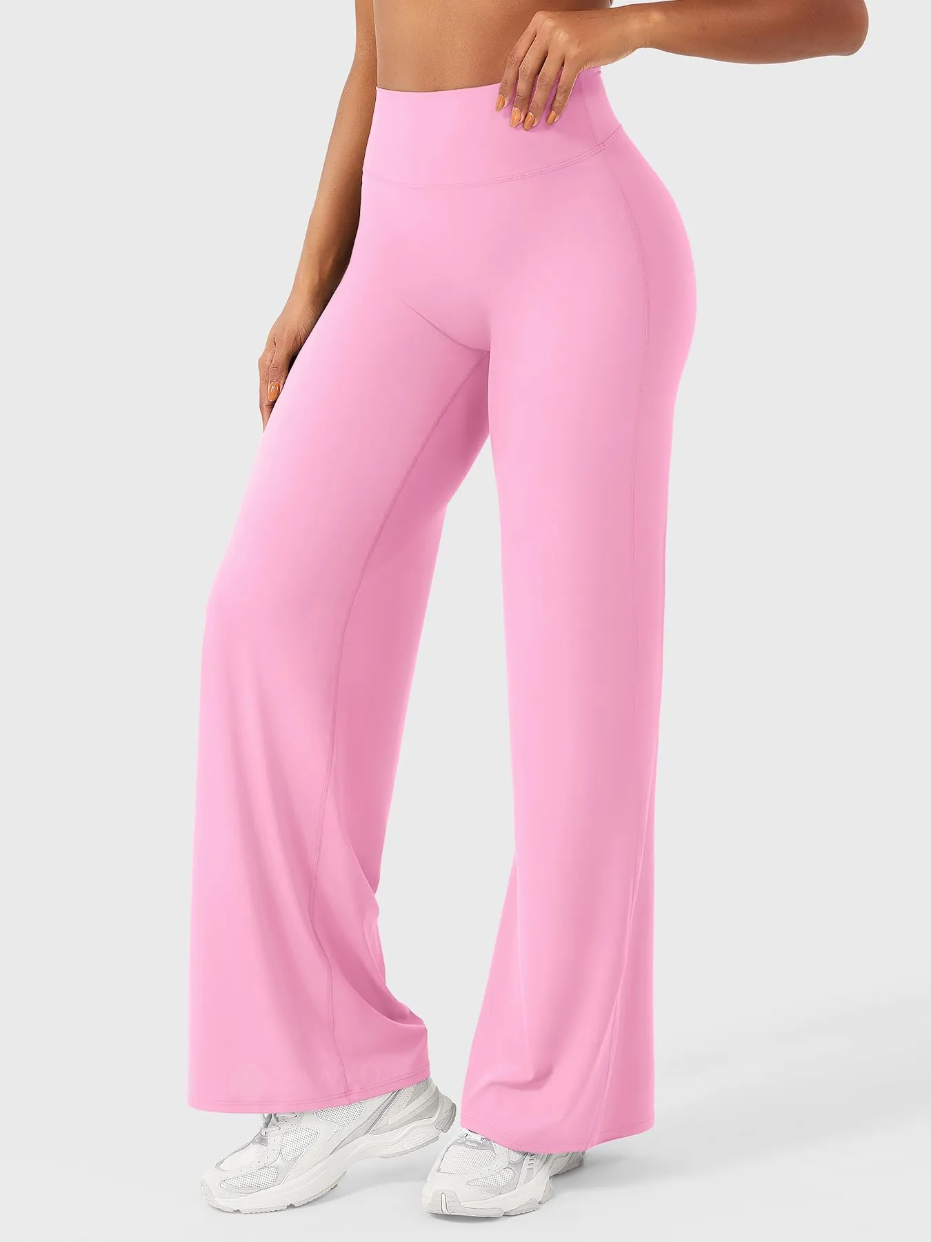 ZAAYO Leggings senza cuciture da donna a vita alta, leggings dritti a zampa d'elefante, leggings da yoga, leggings sportivi, leggings da palestra, pantaloni da yoga - regolare/lungo/extra lungo, XL - immagine 4