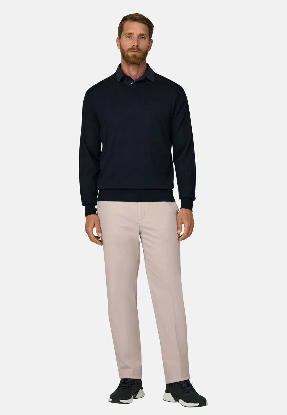Boggi, Pantaloni In Cotone Tencel Elasticizzato, Uomo, Sabbia, Taglia: 29 - immagine 2