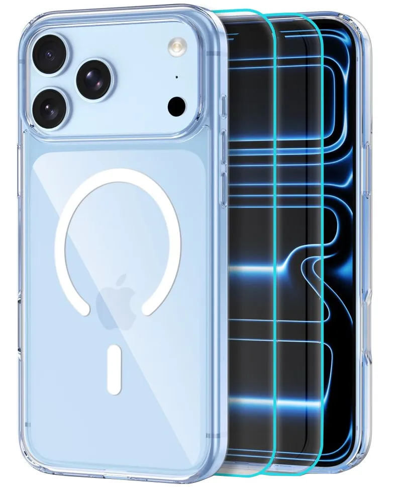 Custodia MagSafe per Apple iPhone 18 Pro Max / 17 Pro Max, Tech-Protect, Flexair Hybrid con protezione per schermo, Trasparente - immagine 1