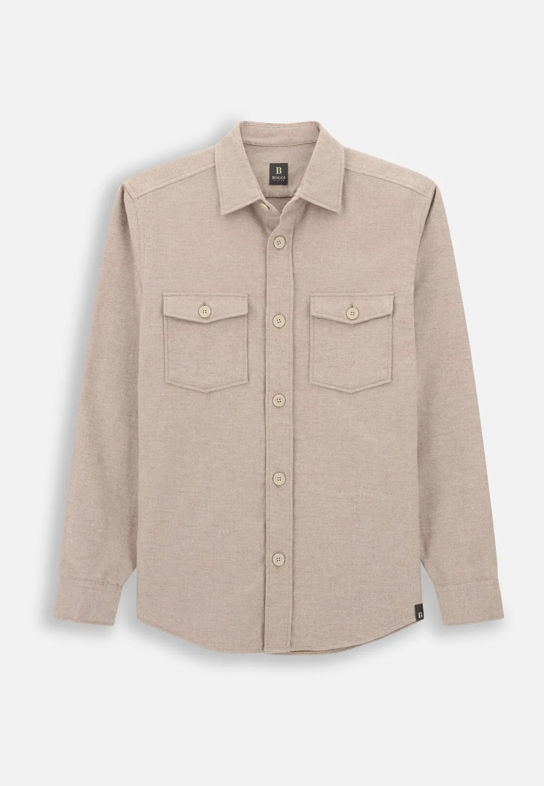 Boggi, Camicia Over In Flanella Di Cotone, Uomo, Sabbia, Taglia: XXXL - immagine 6