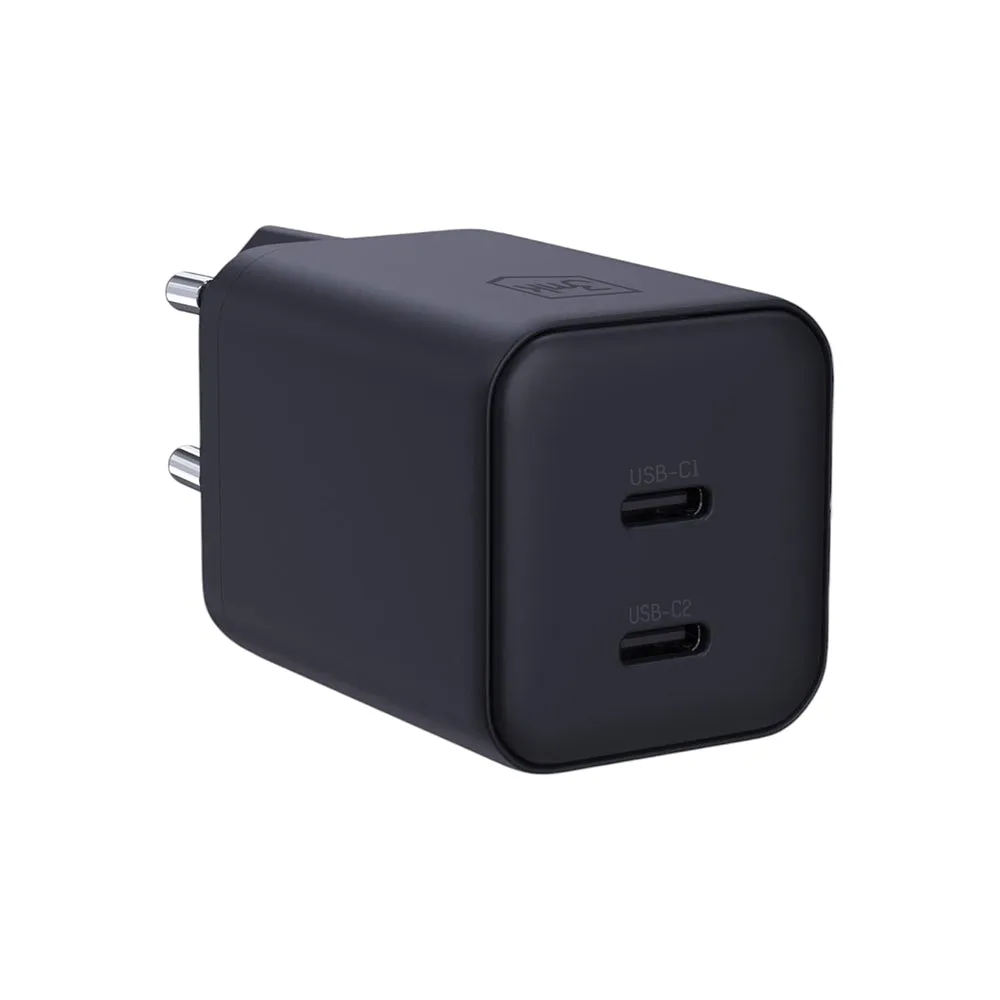 Caricatore da rete 3MK Hyper, 45W, 2 x USB-C, Nero - immagine 1