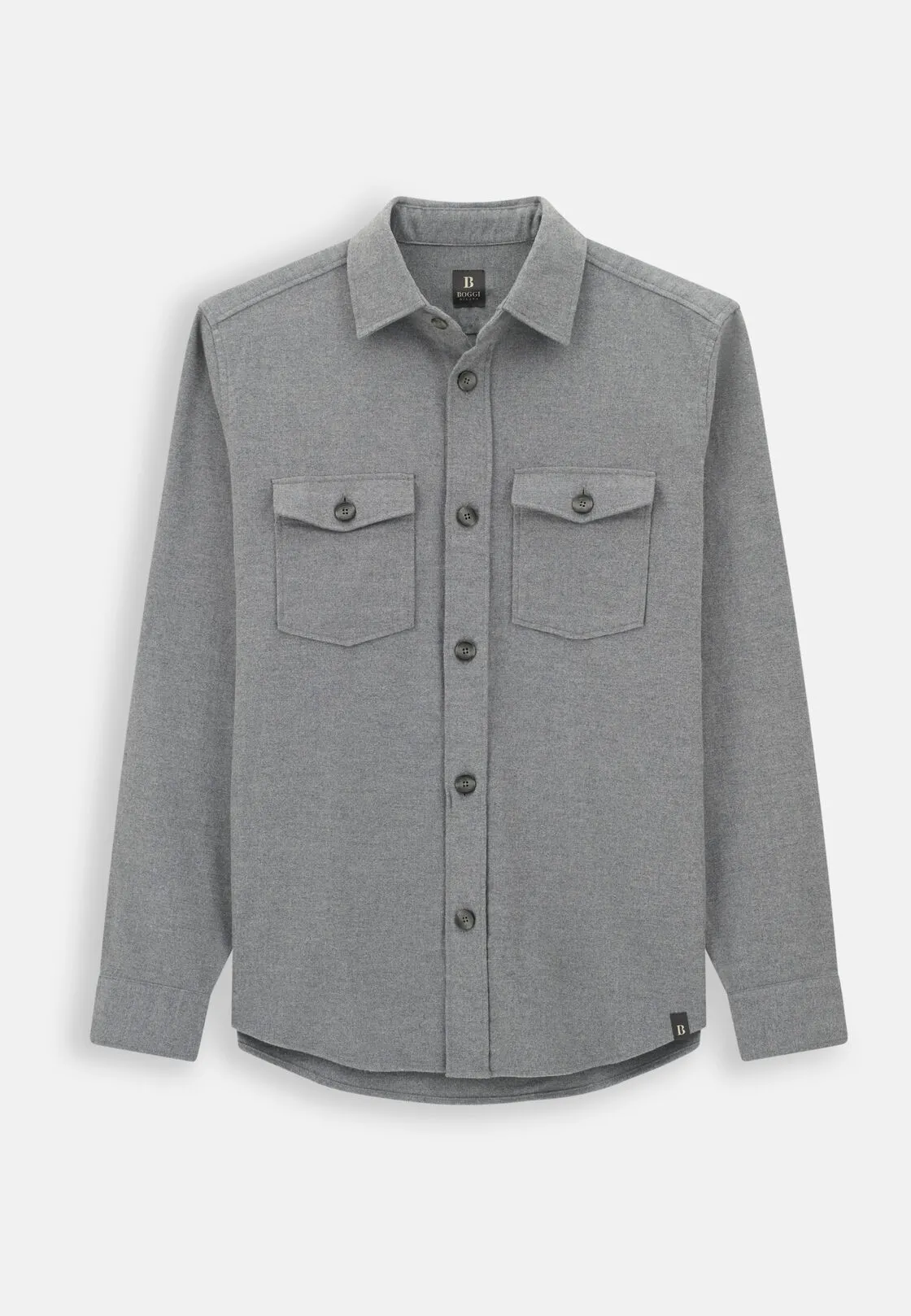 Boggi, Camicia Over In Flanella Di Cotone, Uomo, Grigio, Taglia: M - immagine 6