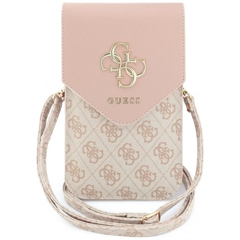 Borsa Universale per Telefono, Guess, 4G Grained Classic Logo, Rosa - immagine 1