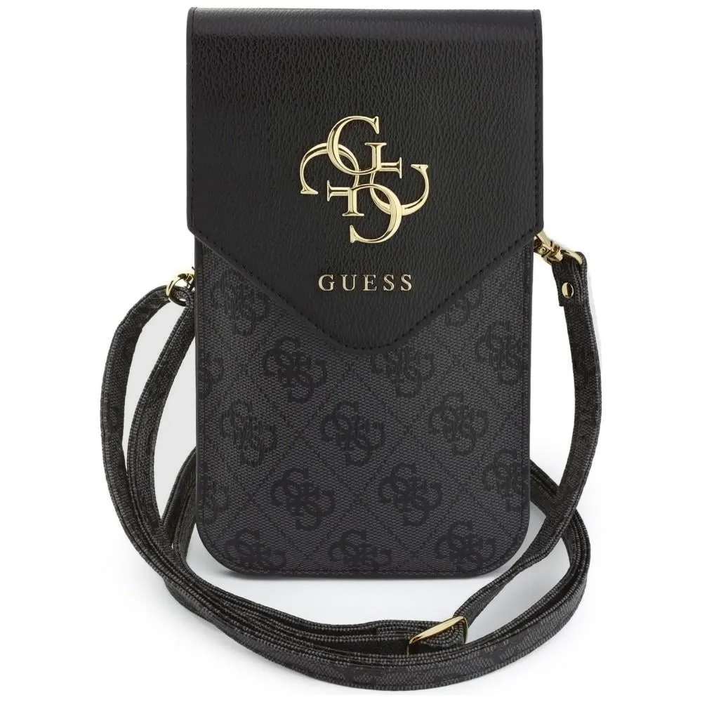 Borsa Universale per Telefono, Guess, 4G Grained Classic Logo, Nera - immagine 1
