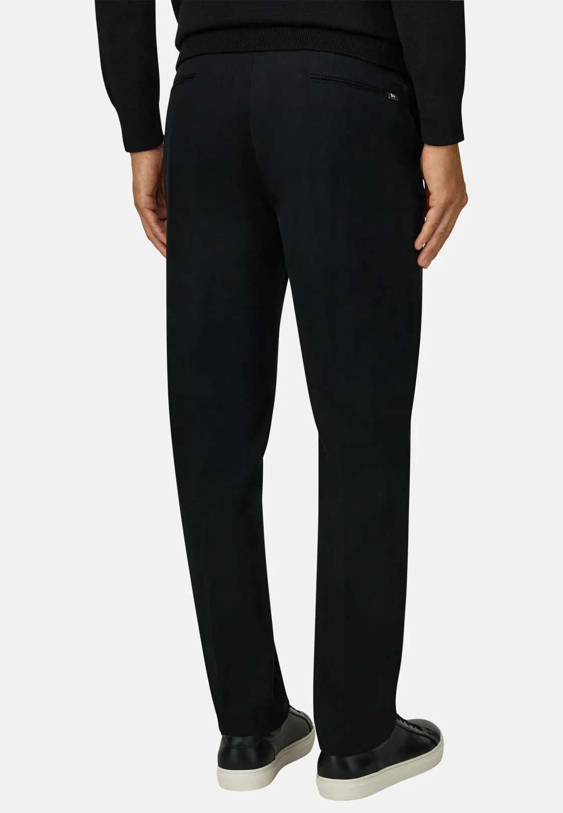 Boggi, Pantaloni In Cotone Tencel Elasticizzato, Uomo, Nero, Taglia: 36 - immagine 5