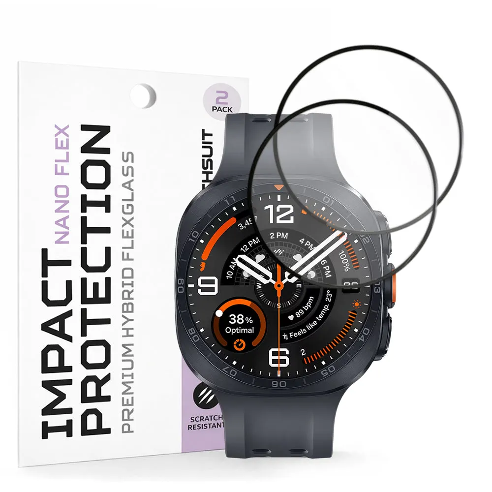 Pellicola Protettiva Techsuit Nano Flex per Samsung Galaxy Watch Ultra2, Plastica, Set 2 pezzi, Nera - immagine 1