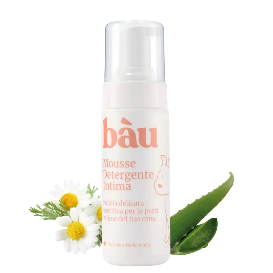 Bau Mousse Detergente Intimo per Cani senza Risciacquo – Con Acqua di Camomilla e Aloe Vera Bio – Pulizia Delicata Zone Sensibili, Formula Lenitiva e Rinfrescante – Ideale Uso Quotidiano - immagine 1