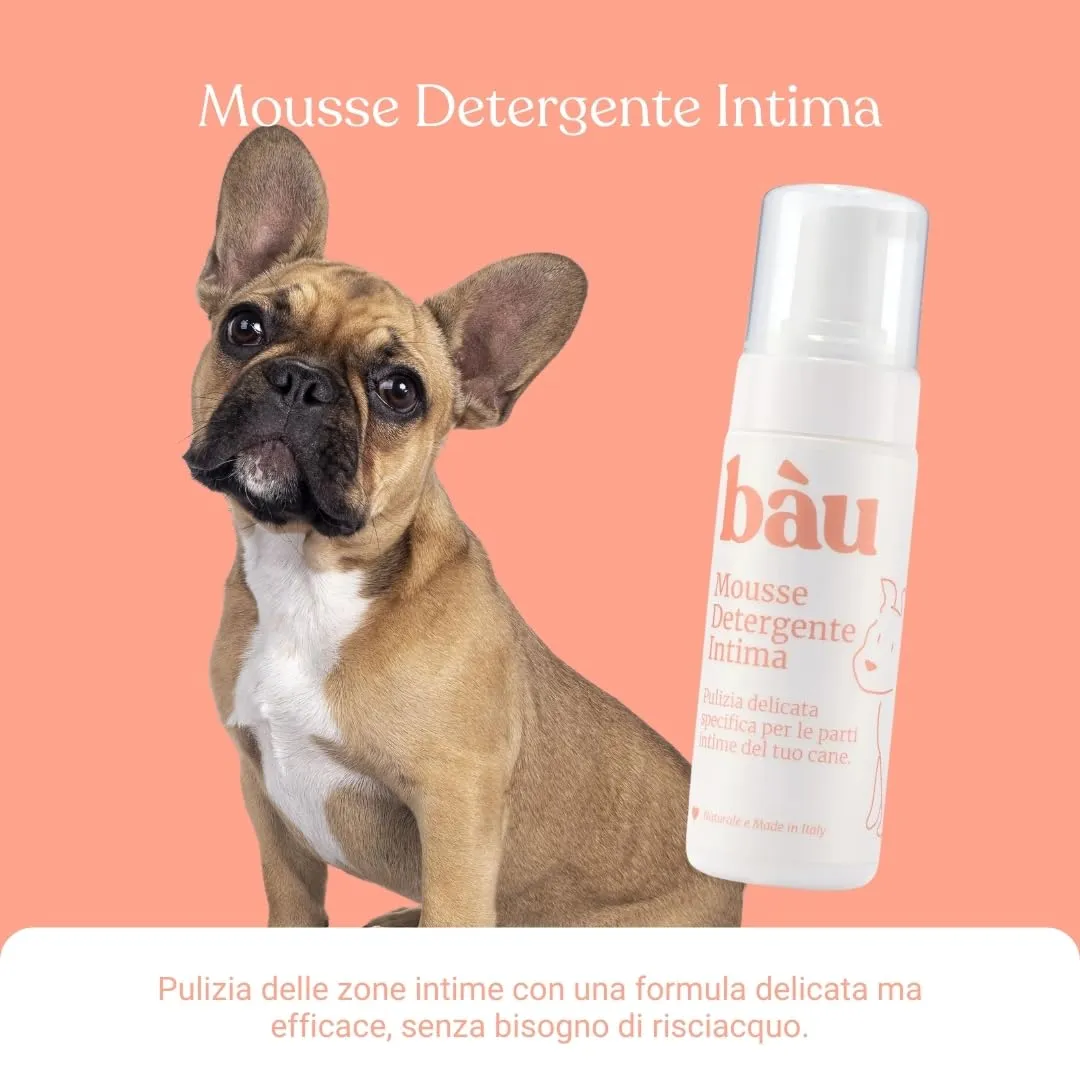 Bau Mousse Detergente Intimo per Cani senza Risciacquo – Con Acqua di Camomilla e Aloe Vera Bio – Pulizia Delicata Zone Sensibili, Formula Lenitiva e Rinfrescante – Ideale Uso Quotidiano - immagine 5