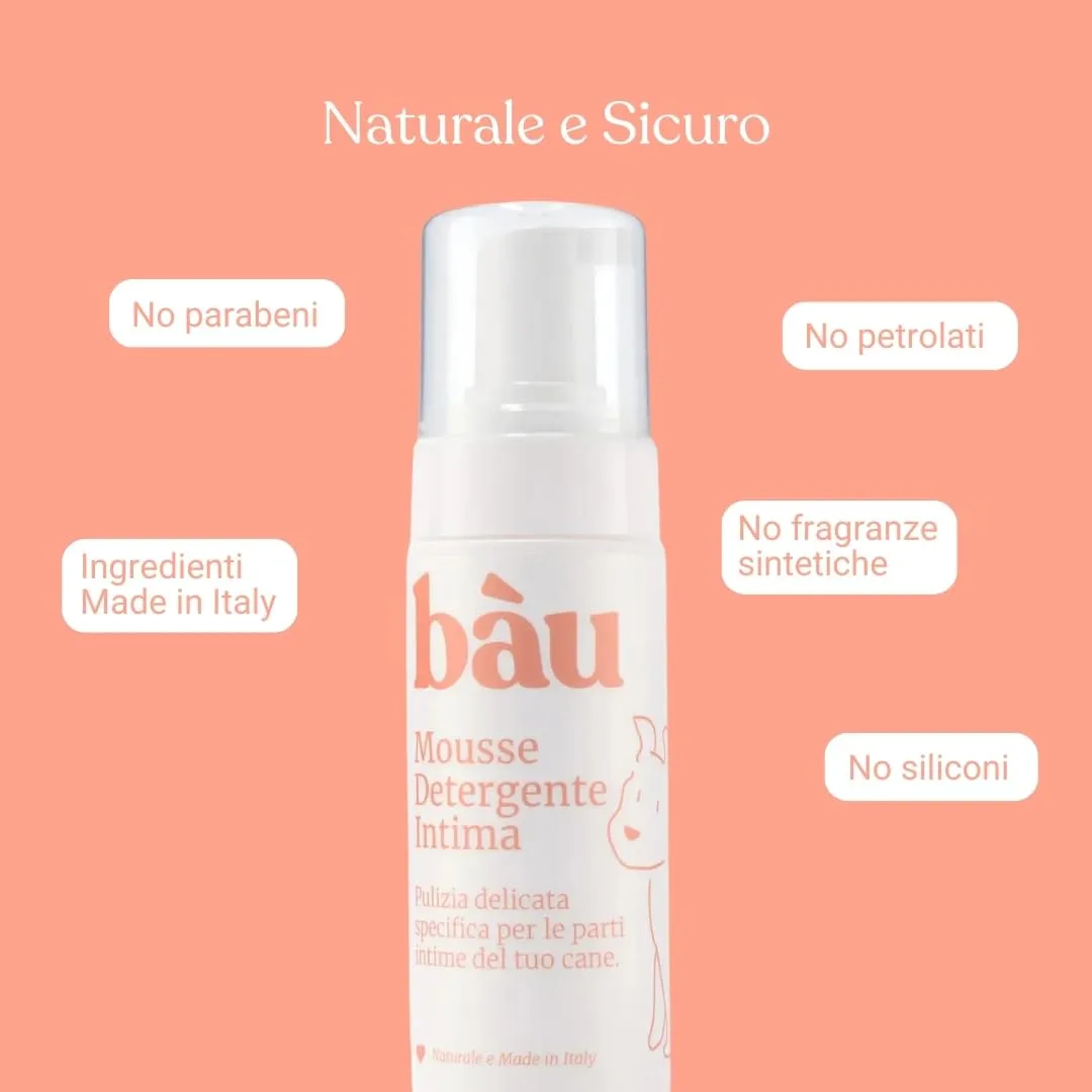 Bau Mousse Detergente Intimo per Cani senza Risciacquo – Con Acqua di Camomilla e Aloe Vera Bio – Pulizia Delicata Zone Sensibili, Formula Lenitiva e Rinfrescante – Ideale Uso Quotidiano - immagine 6
