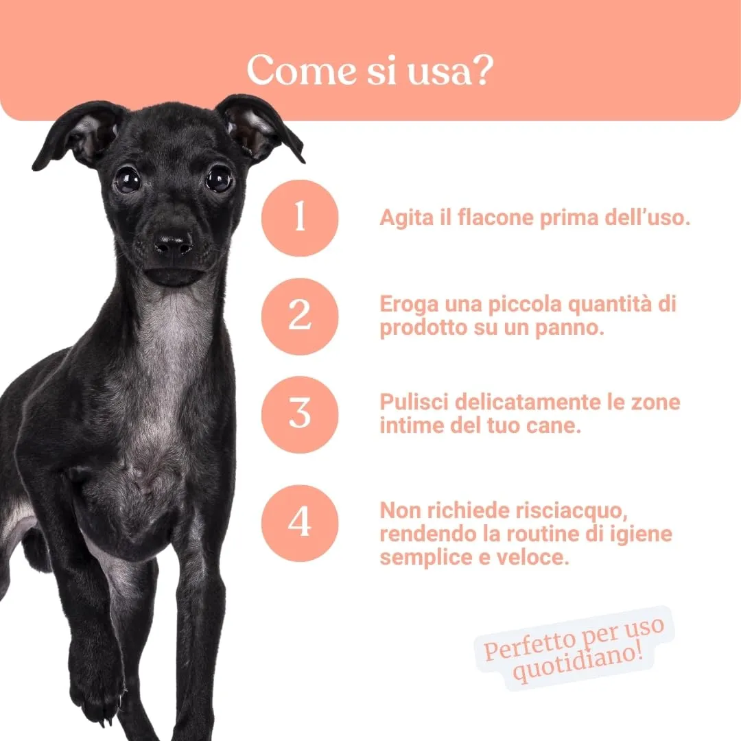 Bau Mousse Detergente Intimo per Cani senza Risciacquo – Con Acqua di Camomilla e Aloe Vera Bio – Pulizia Delicata Zone Sensibili, Formula Lenitiva e Rinfrescante – Ideale Uso Quotidiano - immagine 7