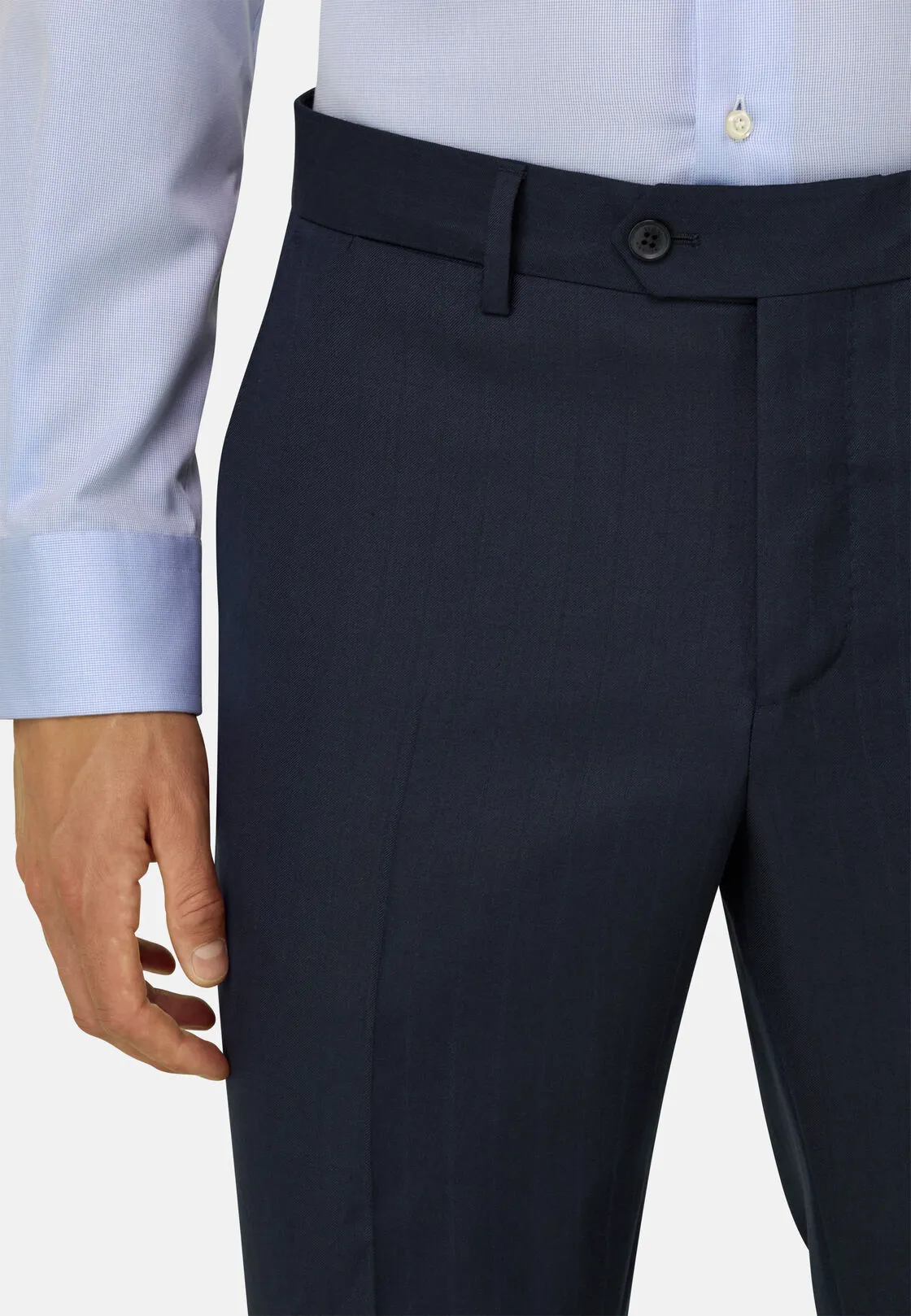 Boggi, Abito Gessato In Lana S130, Uomo, Navy, Taglia: 56 - immagine 3